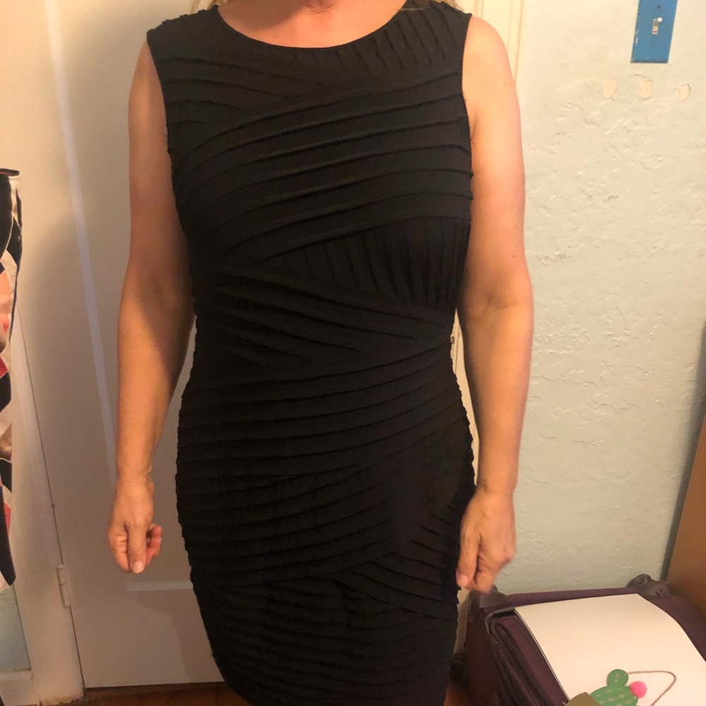 Calvin Klein scuba bodycon black dress